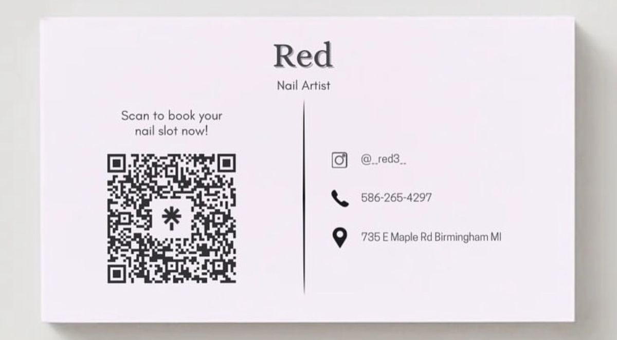 Business card — Nails by Red