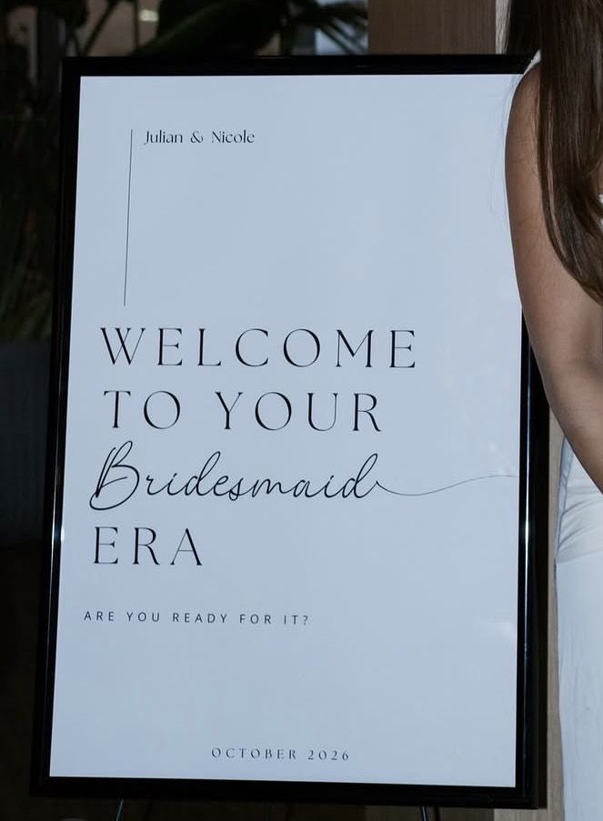 Event poster — bridal welcome sign
