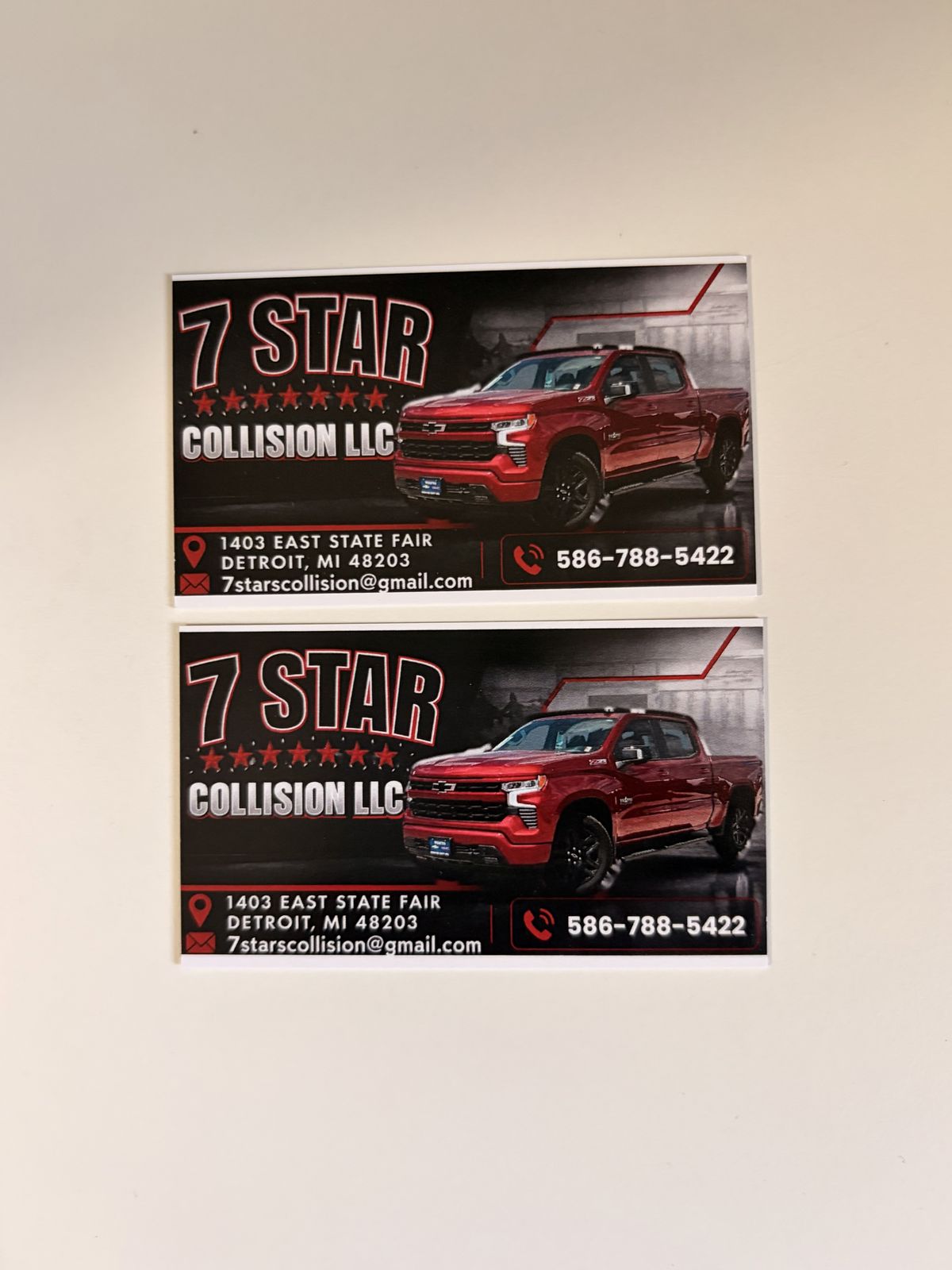 Business cards — 7 Star Collision